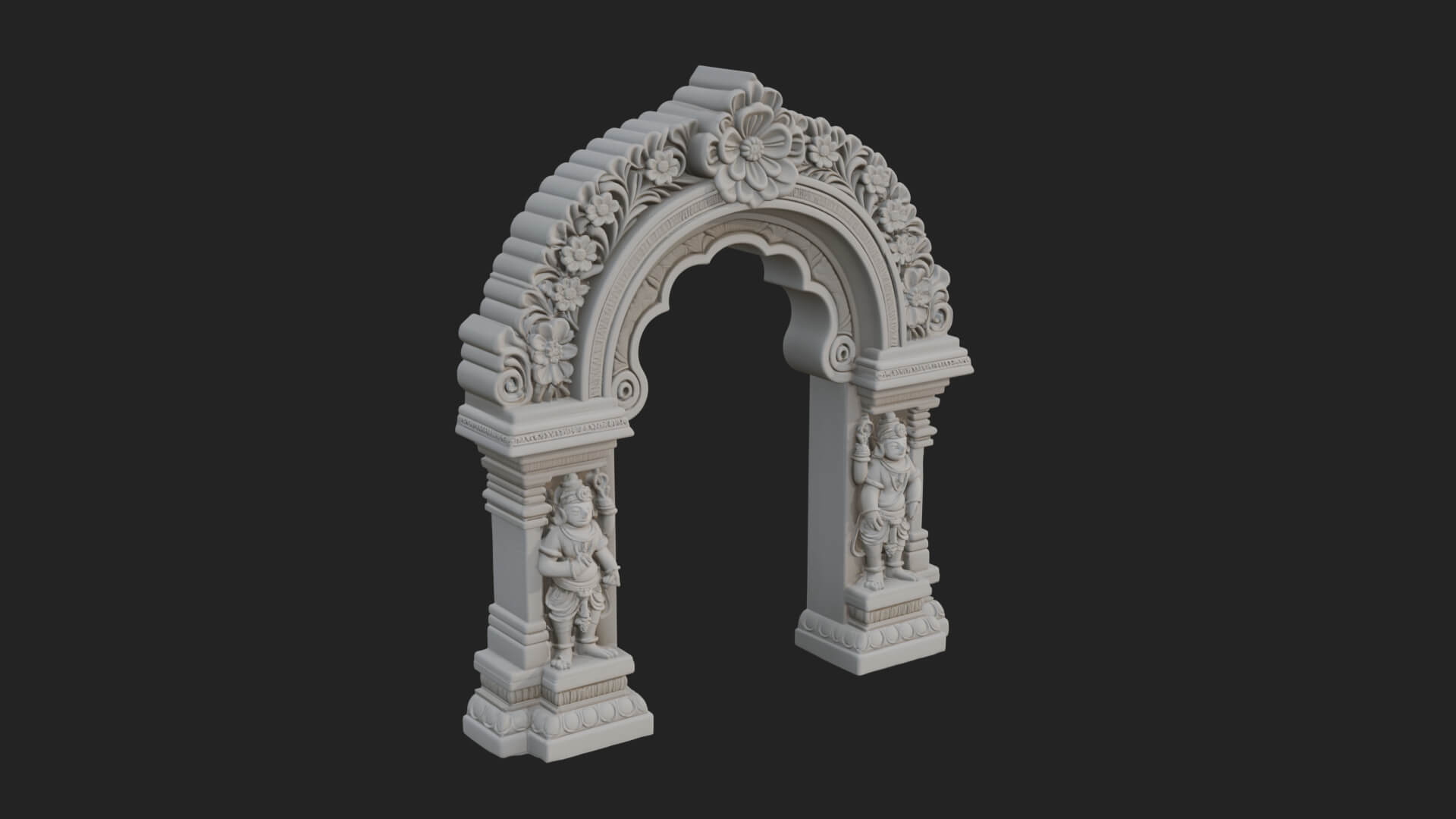 Khmer Carved Arch Design 4 3D Print Model 3D Model