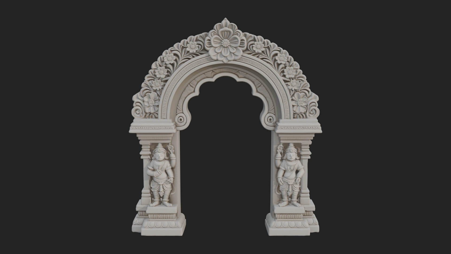 Khmer Carved Arch Design 4 3D Print Model 3D Model