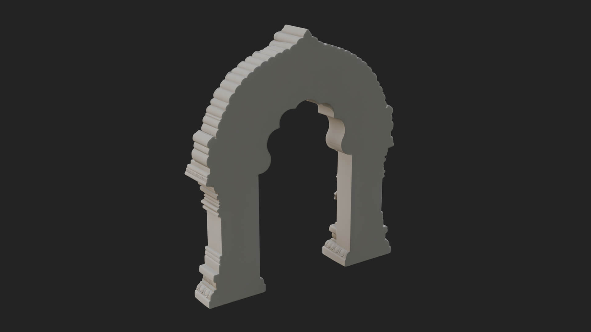 Khmer Carved Arch Design 4 3D Print Model 3D Model