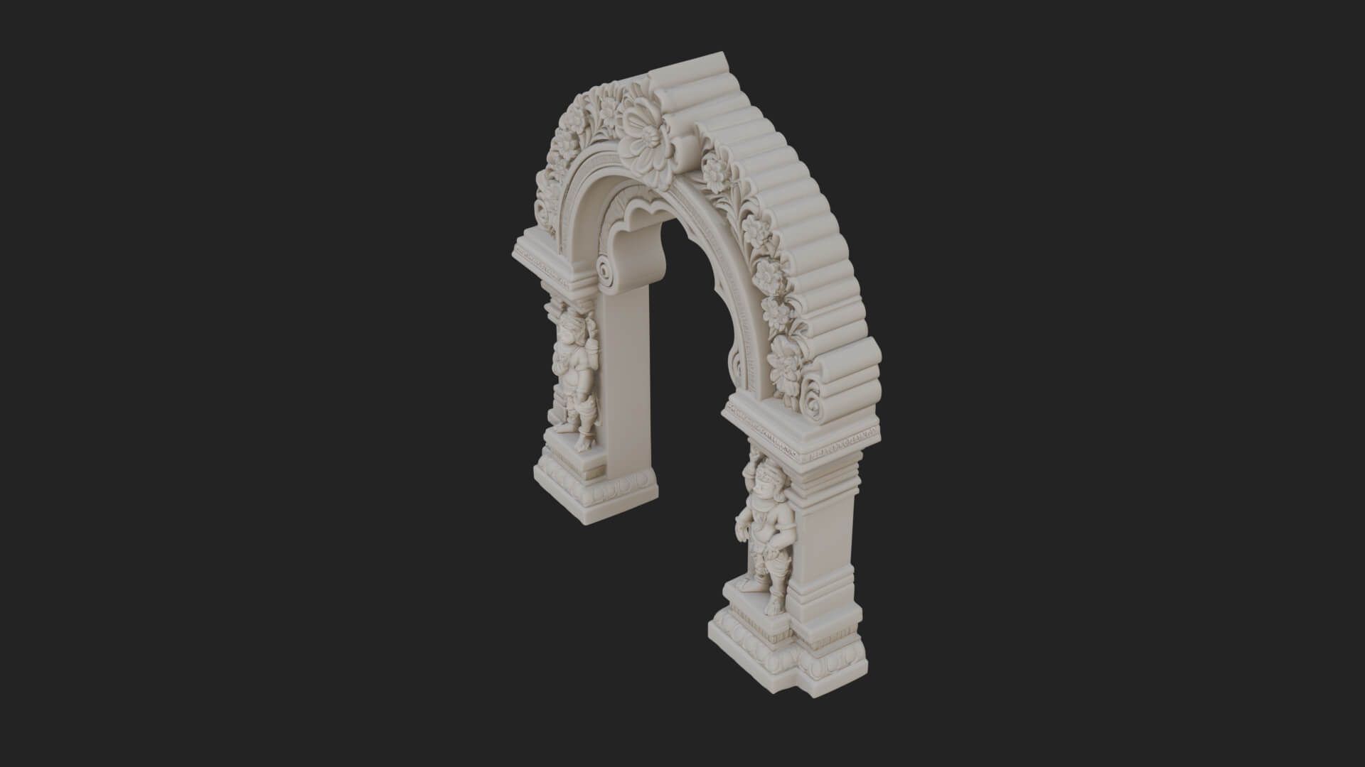 Khmer Carved Arch Design 4 3D Print Model 3D Model