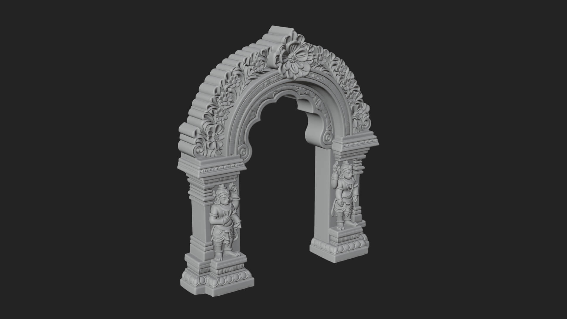 Khmer Carved Arch Design 4 3D Print Model 3D Model