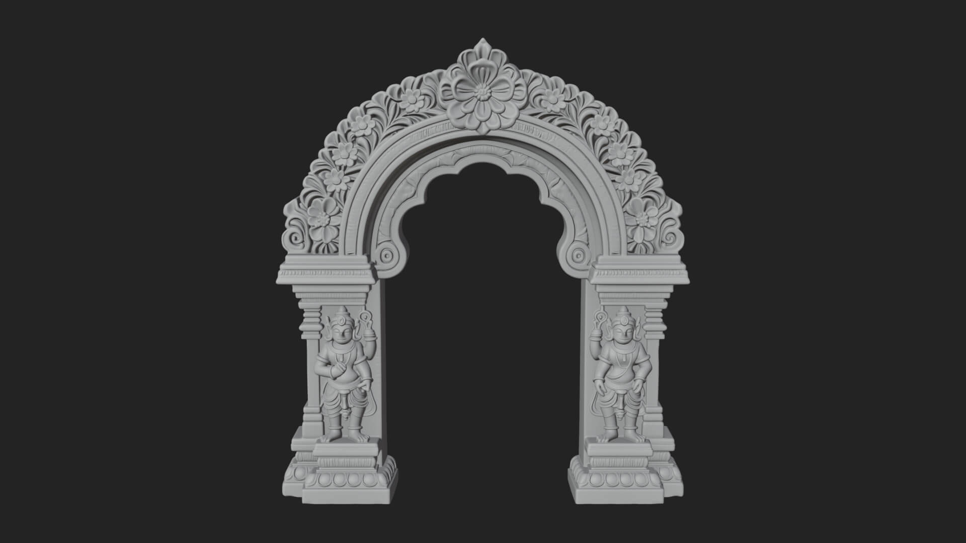 Khmer Carved Arch Design 4 3D Print Model 3D Model