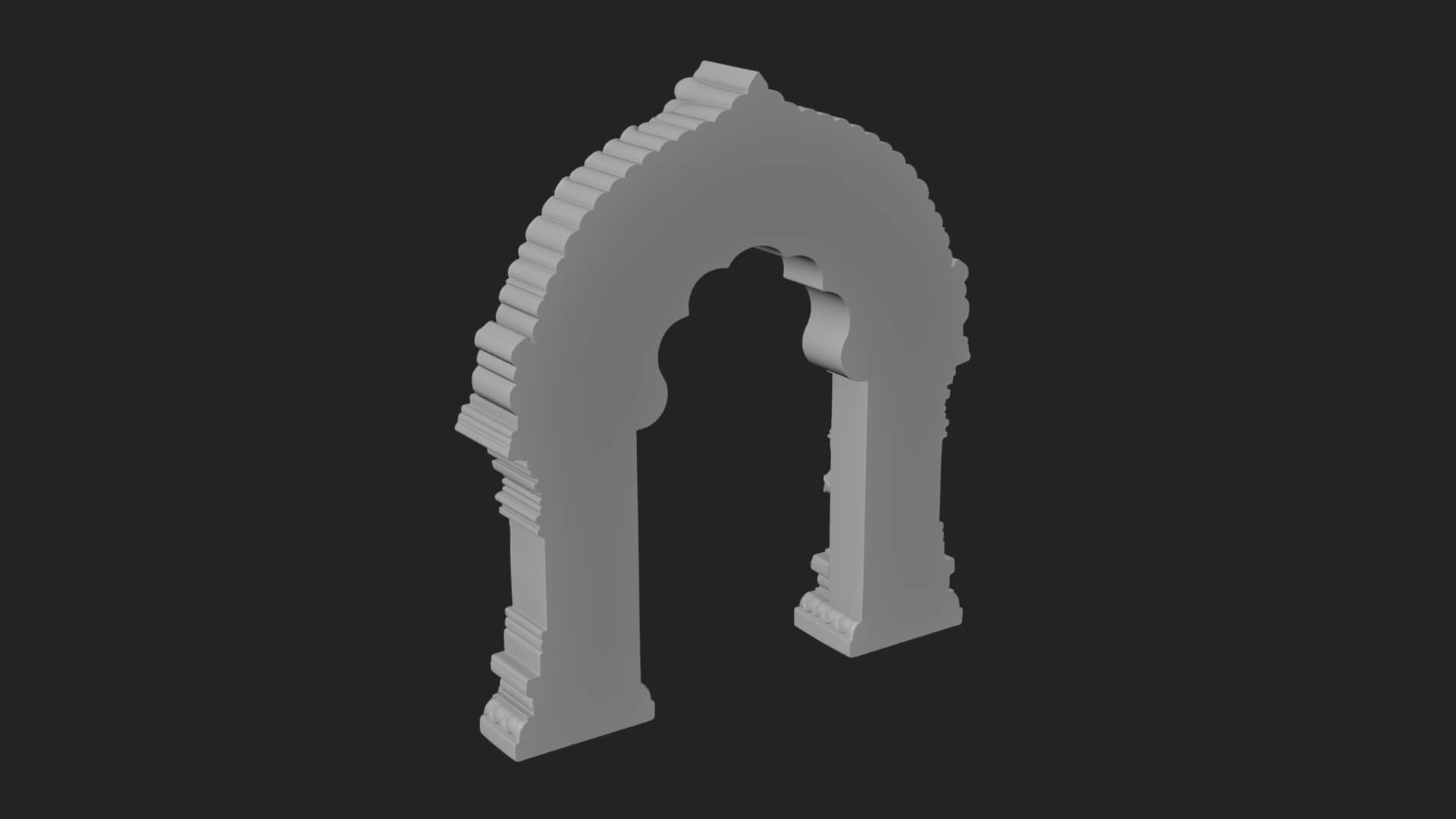 Khmer Carved Arch Design 4 3D Print Model 3D Model