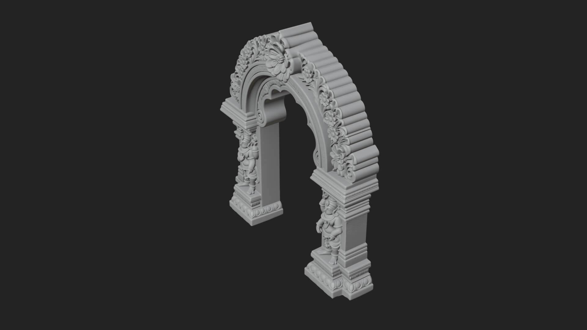 Khmer Carved Arch Design 4 3D Print Model 3D Model