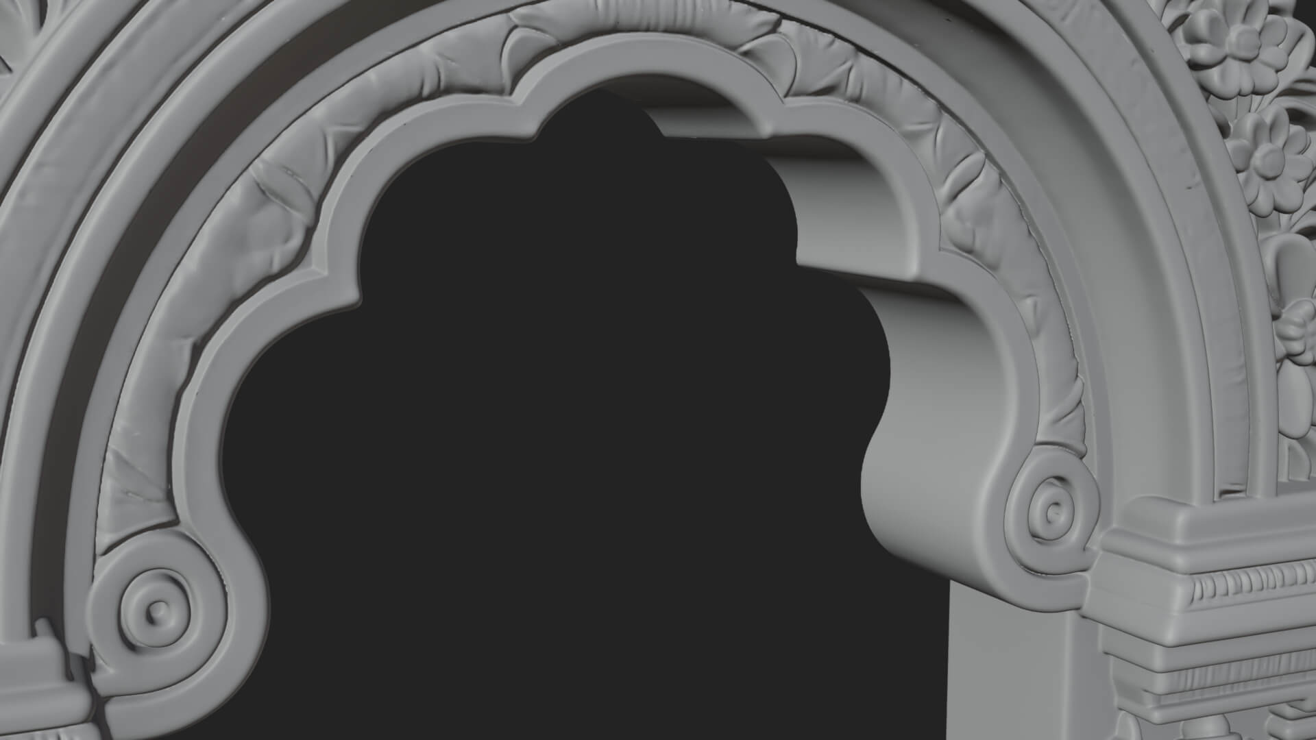Khmer Carved Arch Design 4 3D Print Model 3D Model