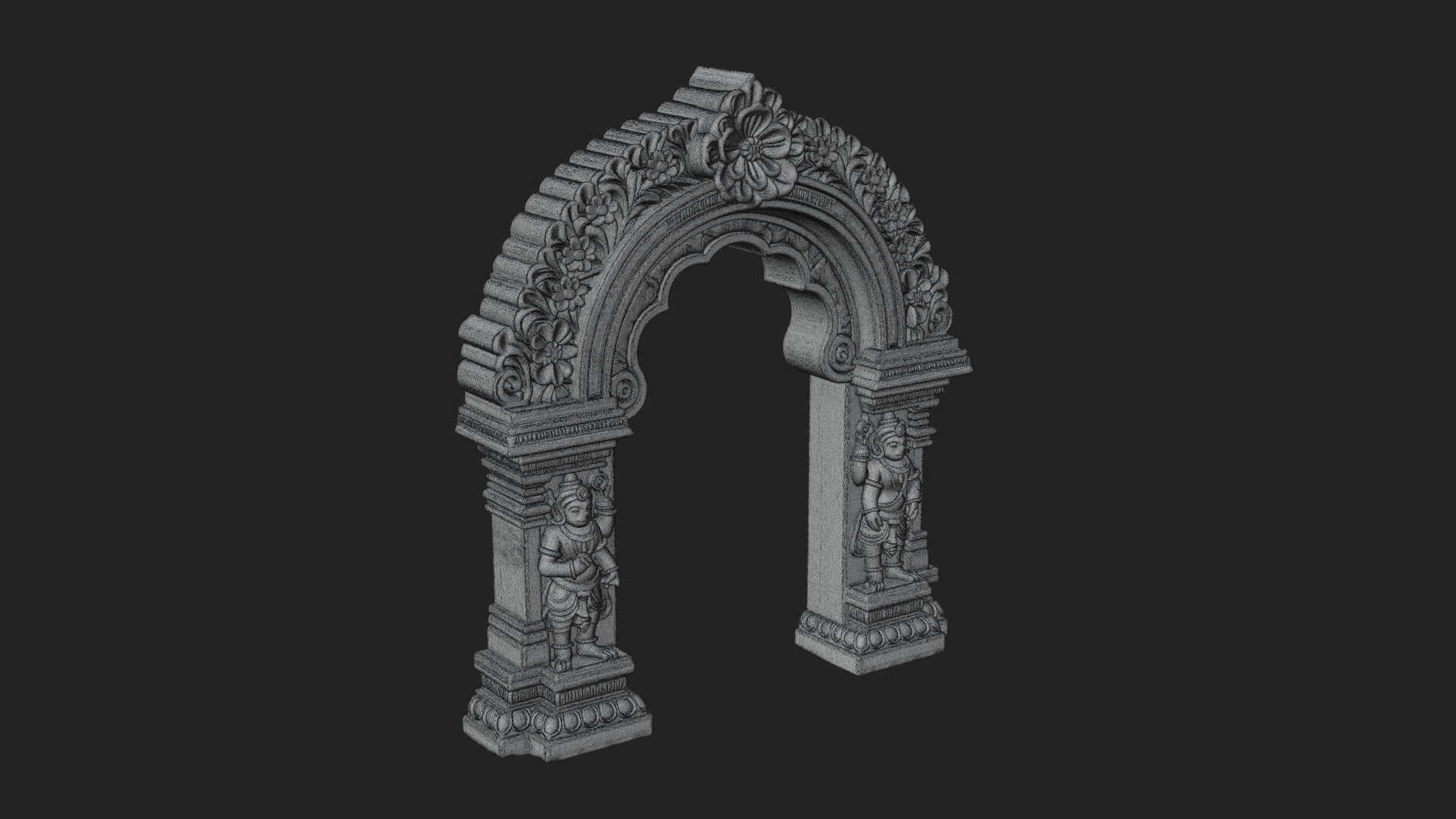Khmer Carved Arch Design 4 3D Print Model 3D Model