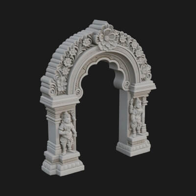 Khmer Carved Arch Design 4 3D Print Model