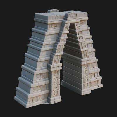 Khmer Carved Arch Design 5 3D Print Model