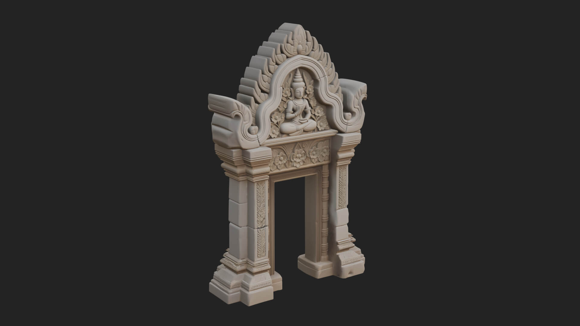Khmer Carved Arch Design 6 3D Print Model 3D Model