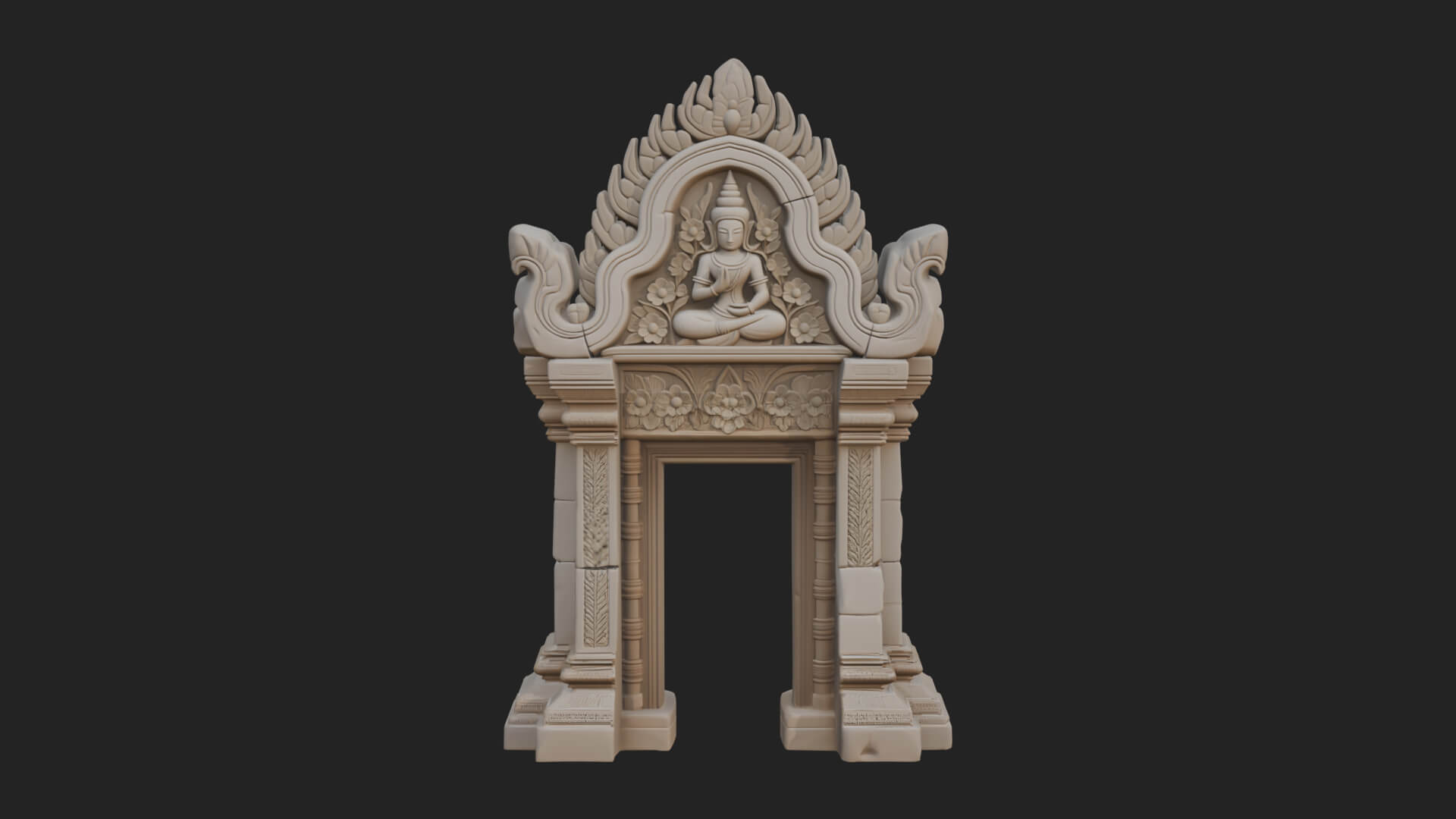 Khmer Carved Arch Design 6 3D Print Model 3D Model