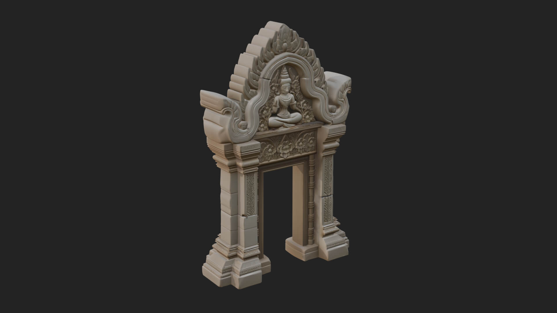 Khmer Carved Arch Design 6 3D Print Model 3D Model