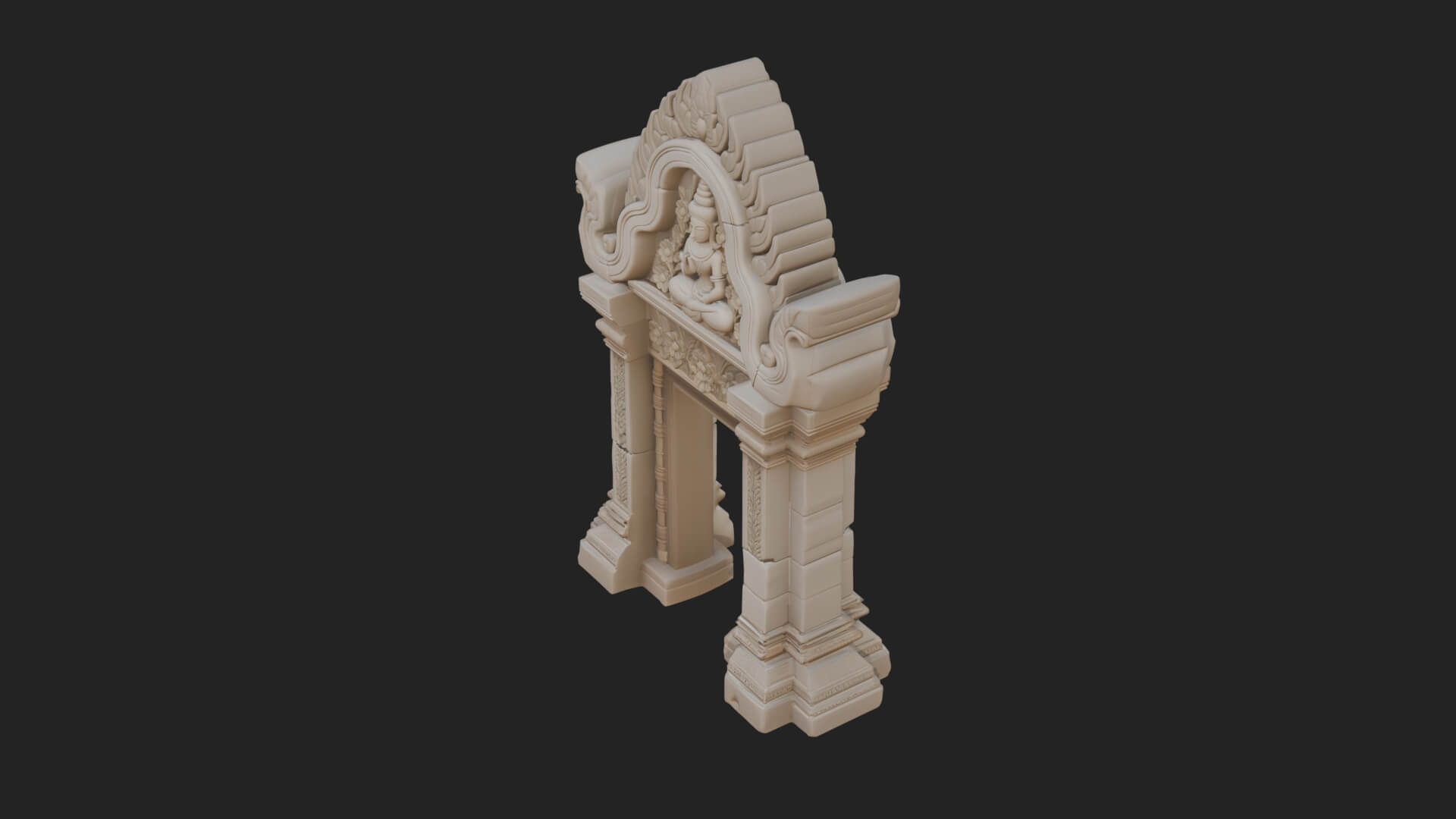 Khmer Carved Arch Design 6 3D Print Model 3D Model