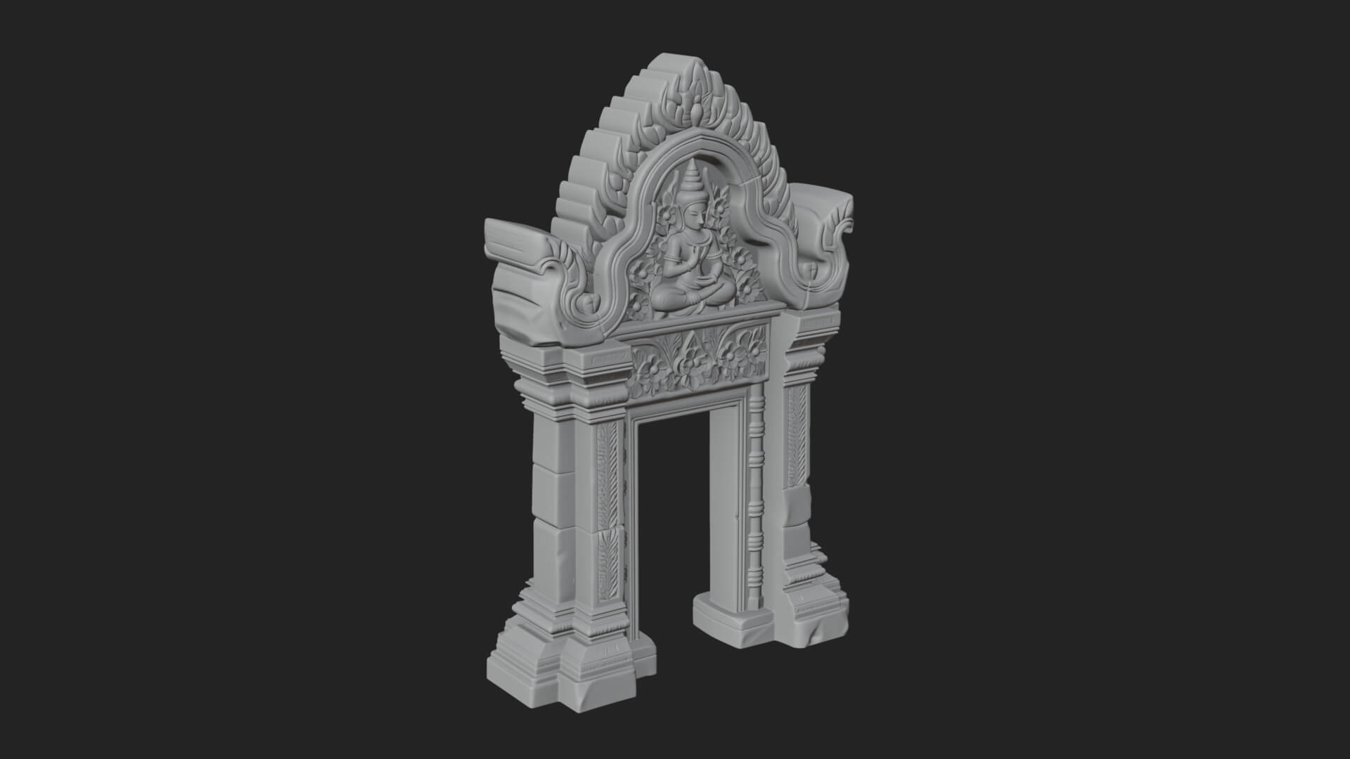 Khmer Carved Arch Design 6 3D Print Model 3D Model