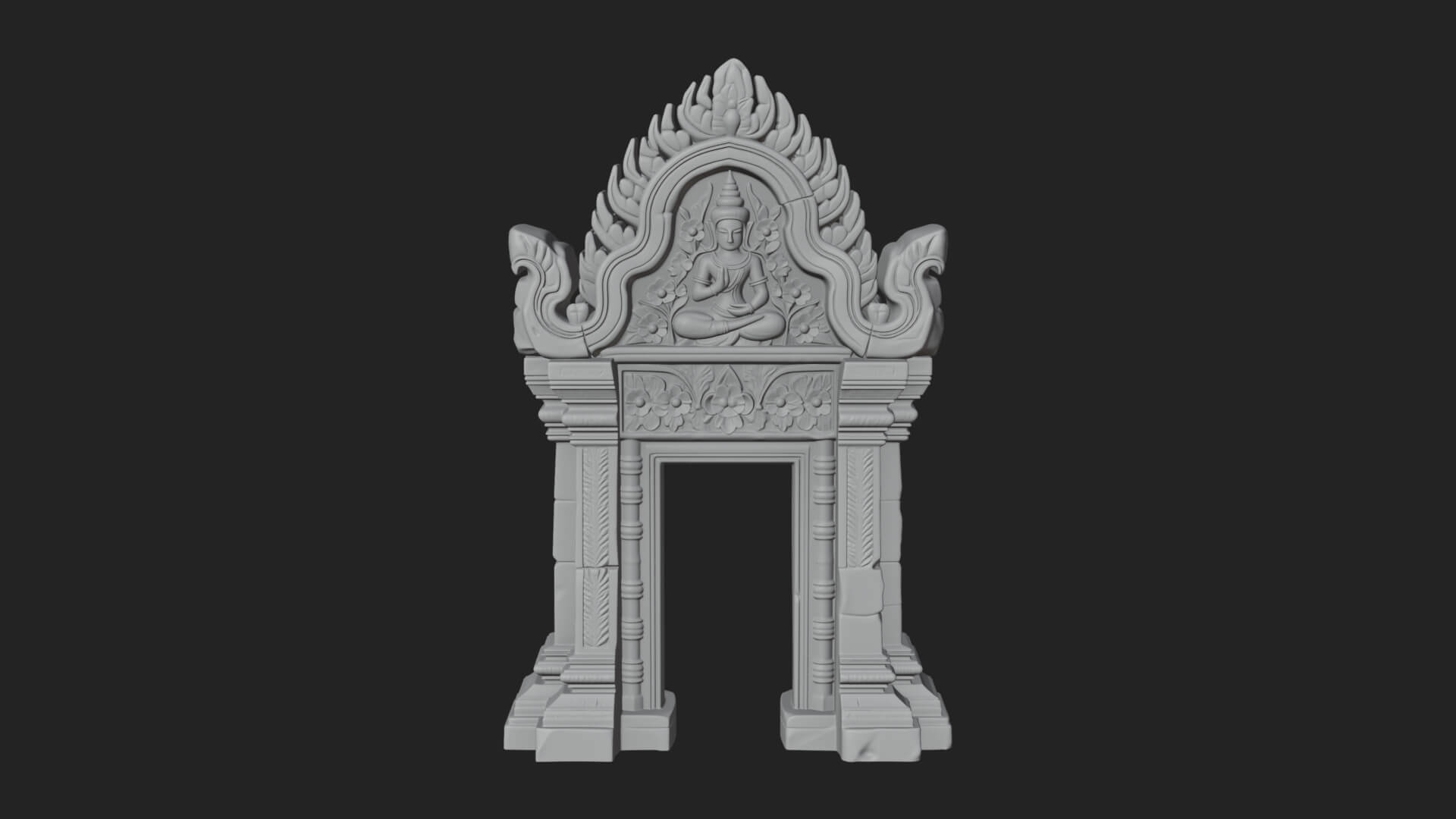 Khmer Carved Arch Design 6 3D Print Model 3D Model