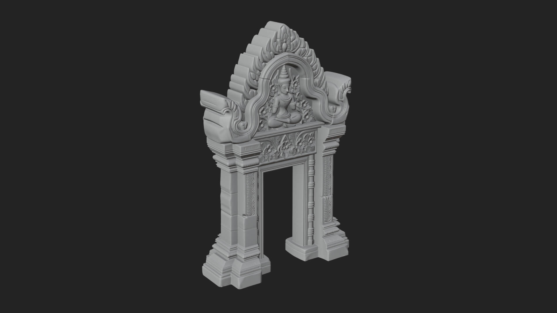 Khmer Carved Arch Design 6 3D Print Model 3D Model