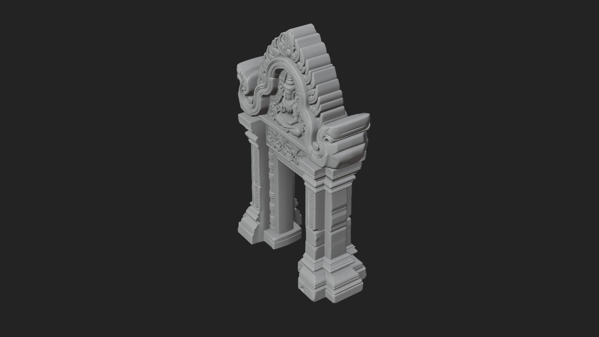 Khmer Carved Arch Design 6 3D Print Model 3D Model