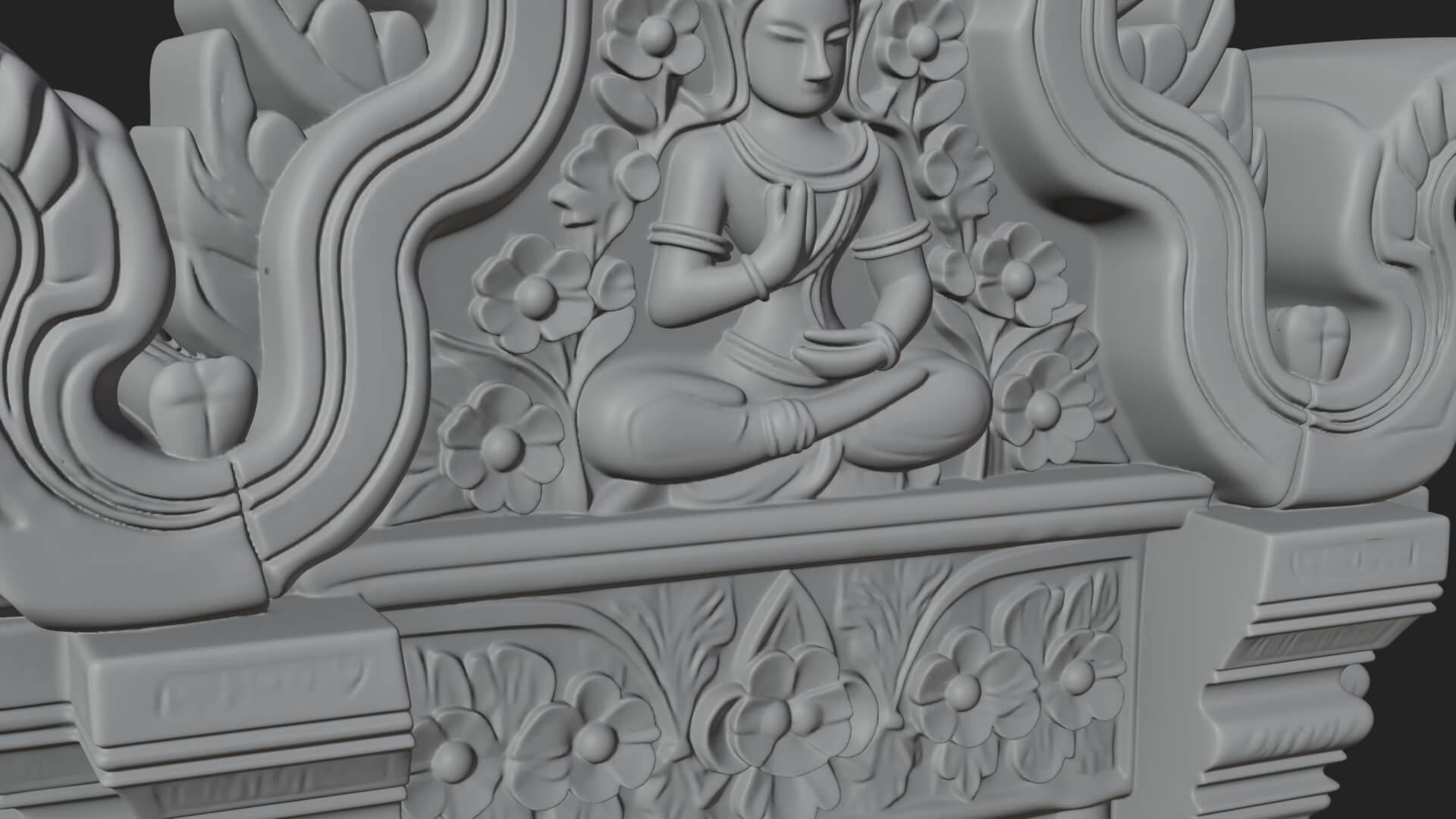 Khmer Carved Arch Design 6 3D Print Model 3D Model
