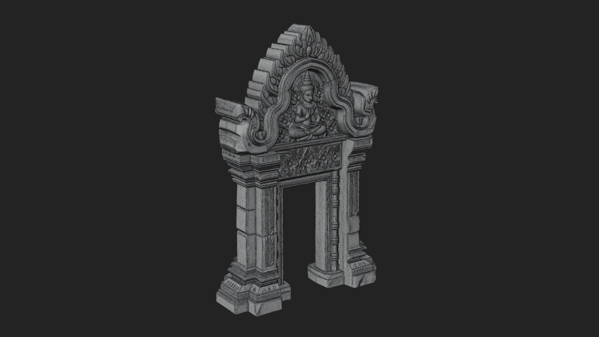 Khmer Carved Arch Design 6 3D Print Model 3D Model