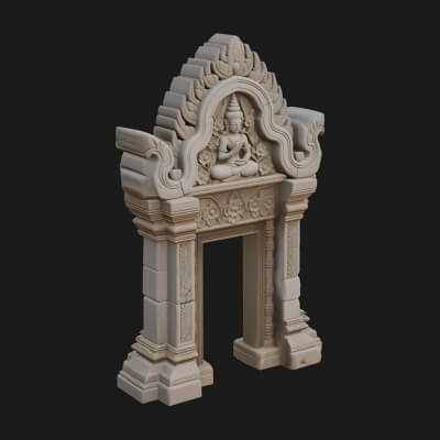Khmer Carved Arch Design 6 3D Print Model
