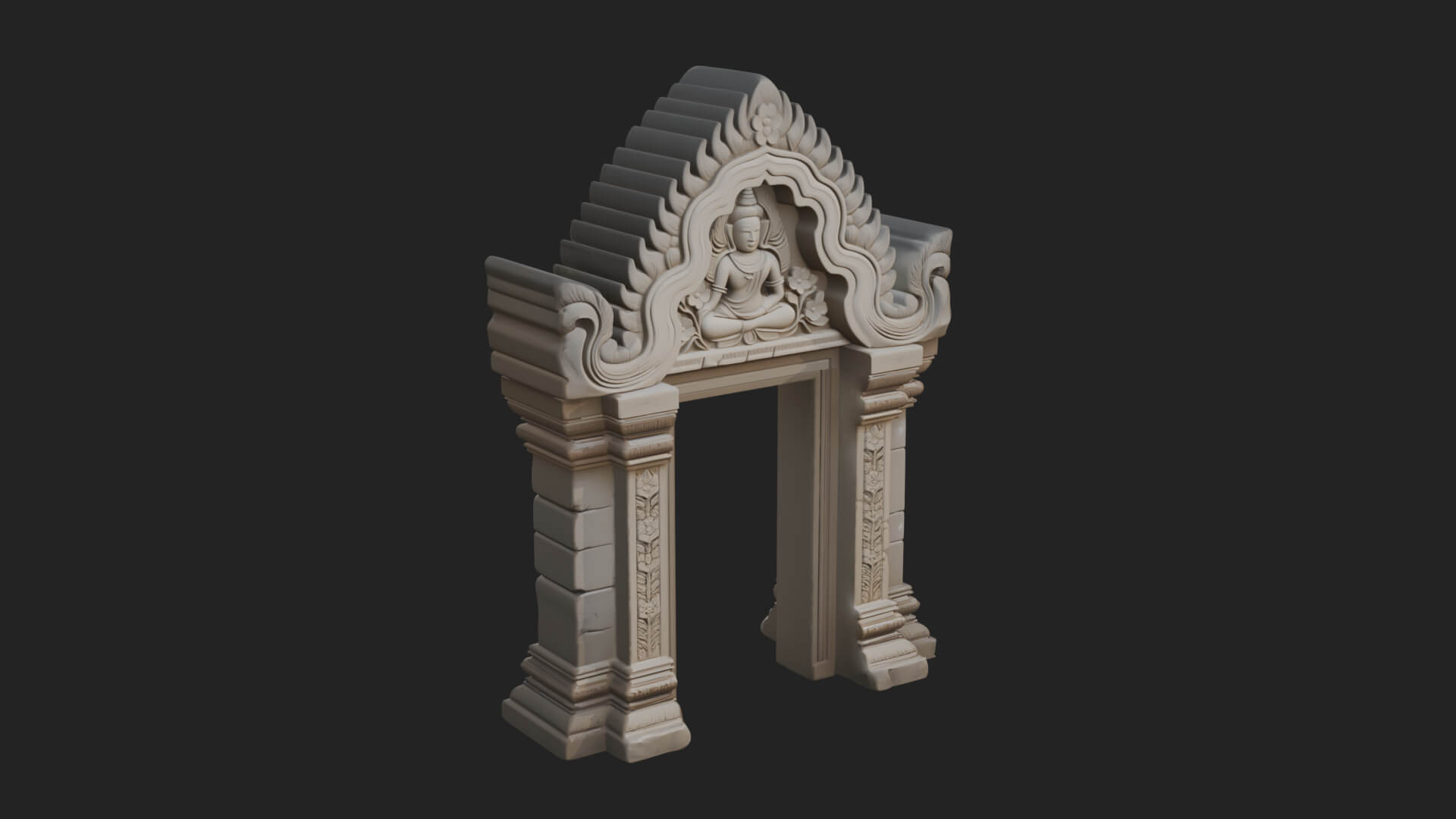 Khmer Carved Arch Design 7 3D Print Model 3D Model