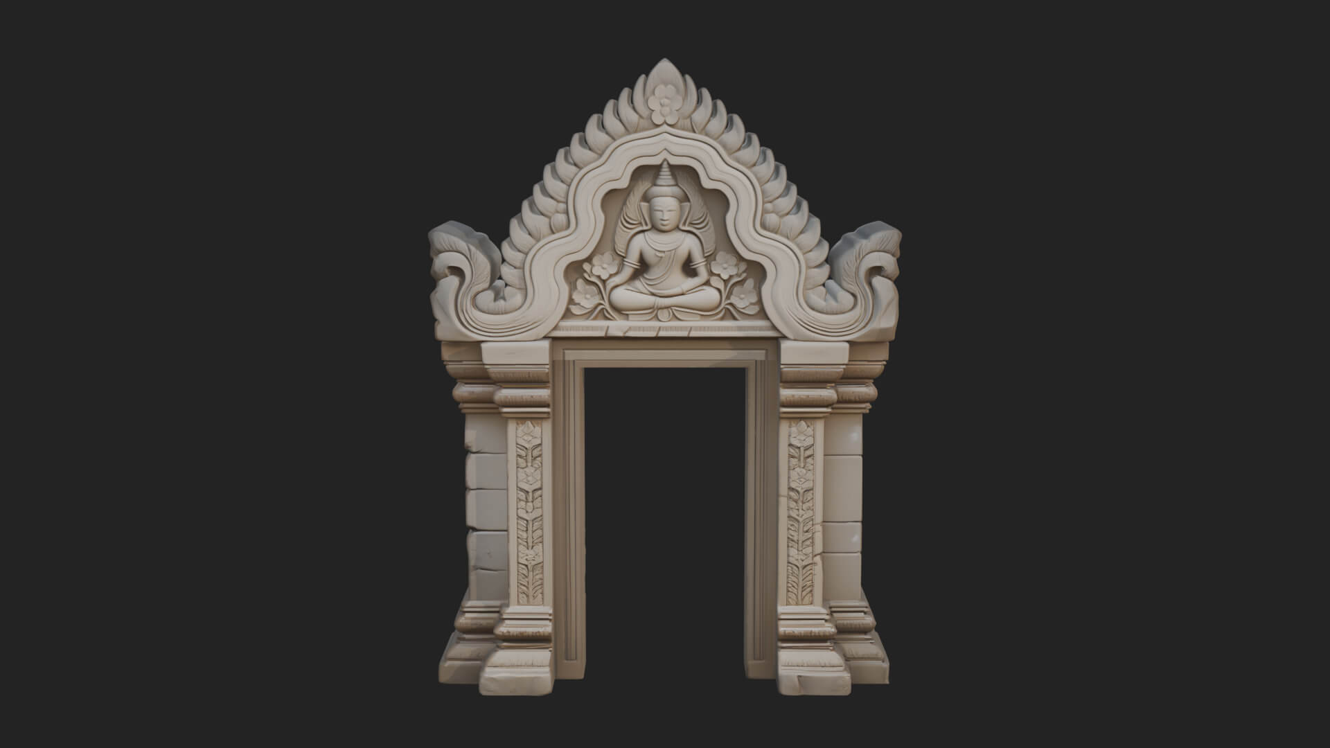 Khmer Carved Arch Design 7 3D Print Model 3D Model