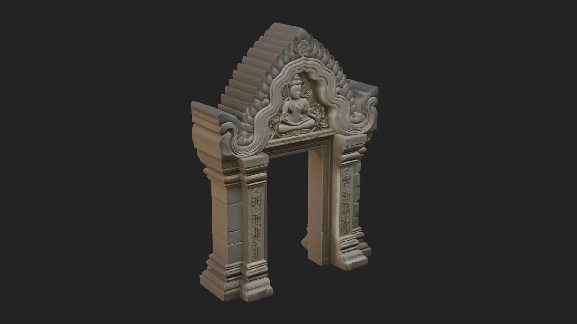Khmer Carved Arch Design 7 3D Print Model 3D Model