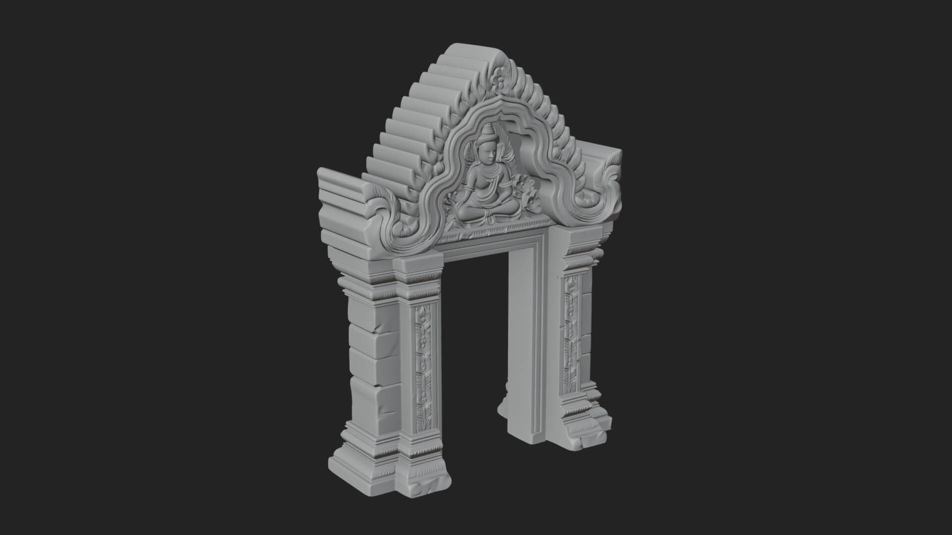 Khmer Carved Arch Design 7 3D Print Model 3D Model