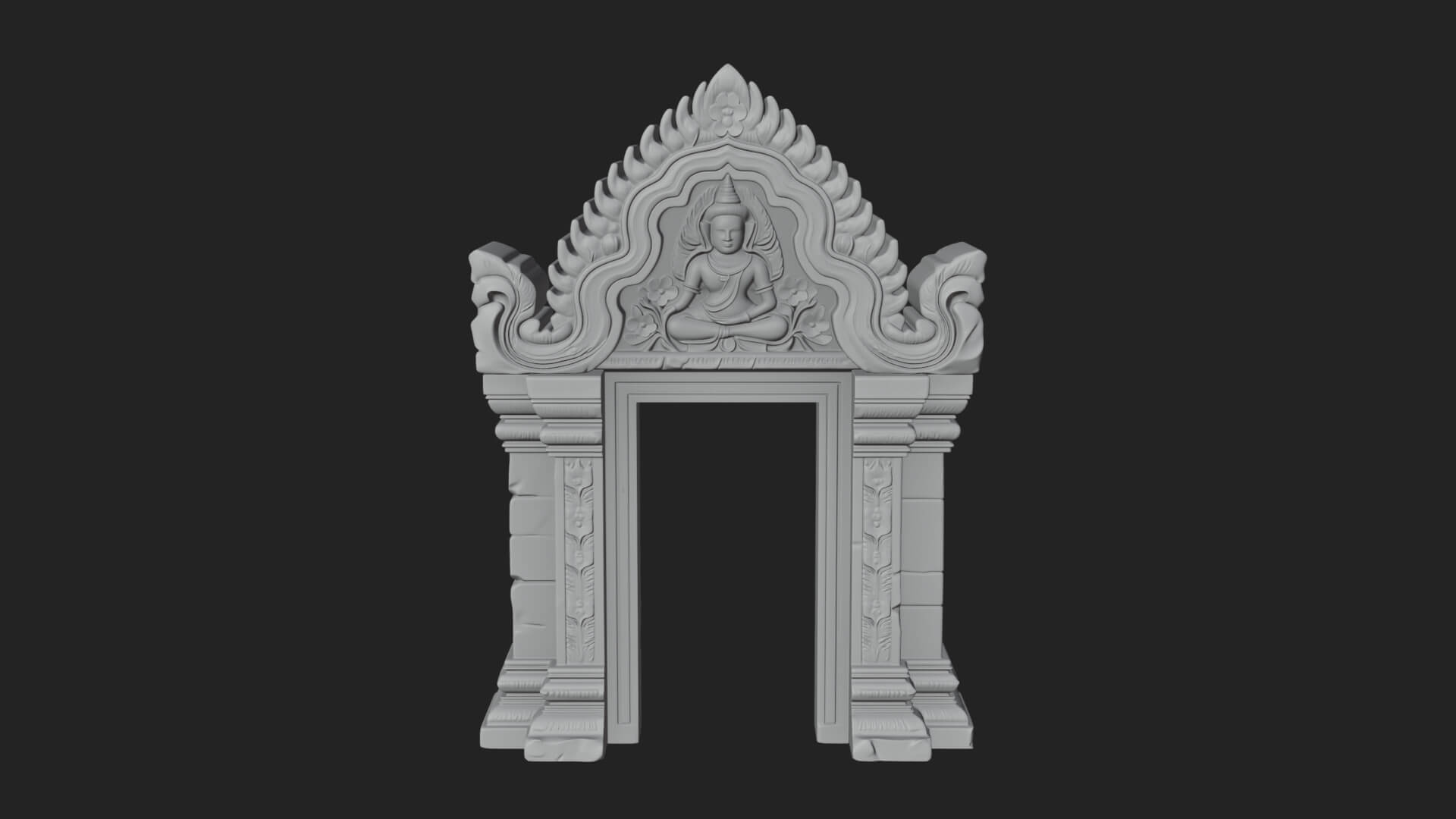 Khmer Carved Arch Design 7 3D Print Model 3D Model