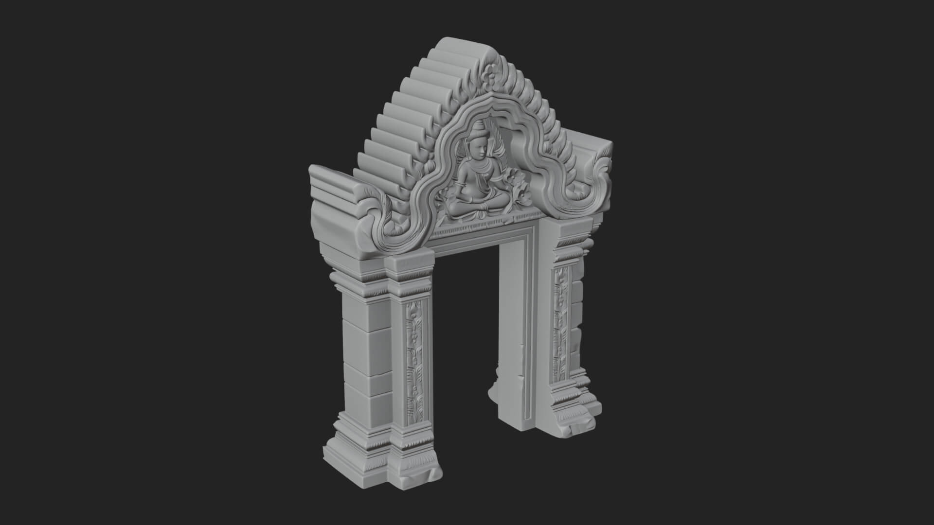 Khmer Carved Arch Design 7 3D Print Model 3D Model