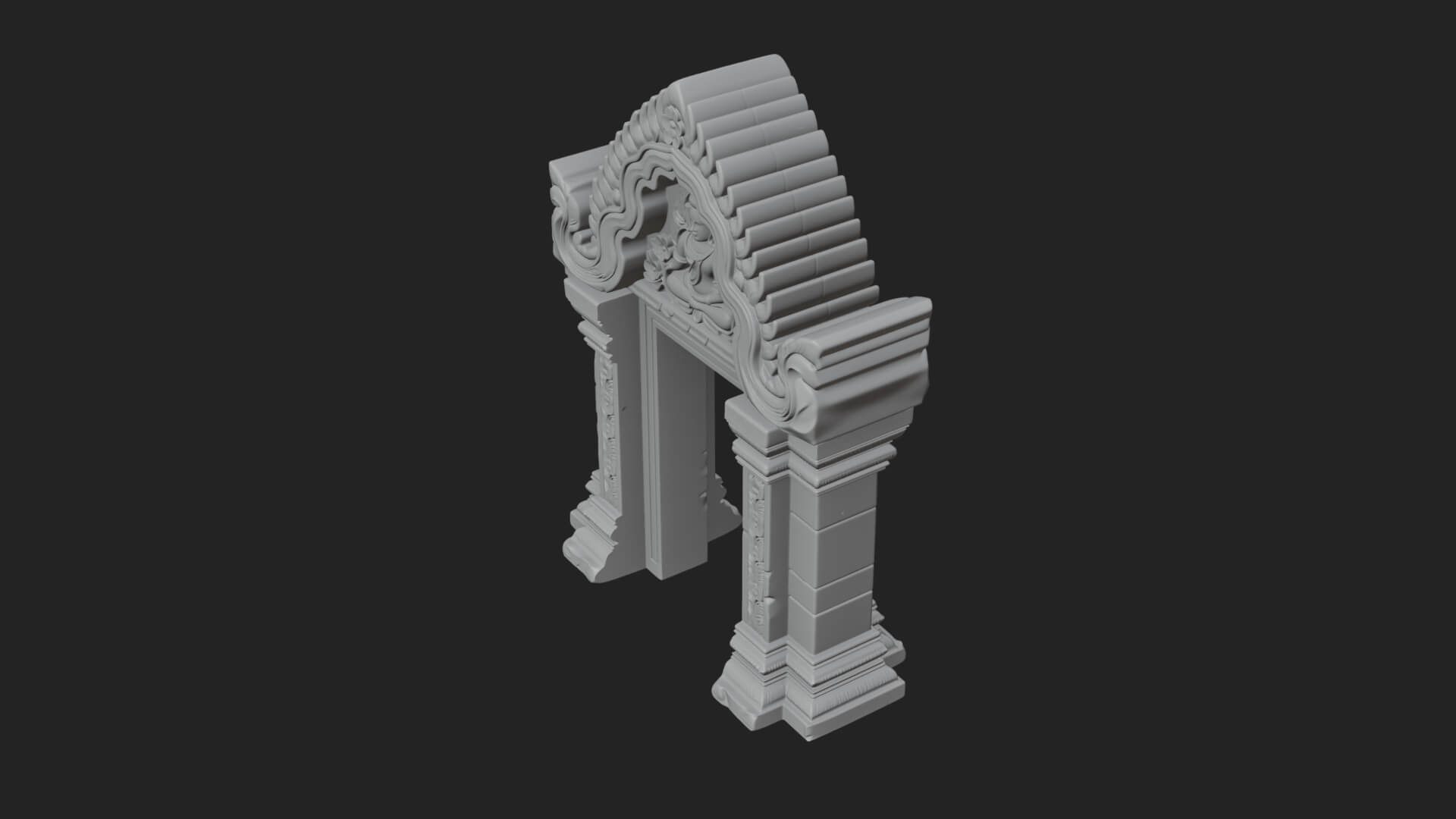 Khmer Carved Arch Design 7 3D Print Model 3D Model