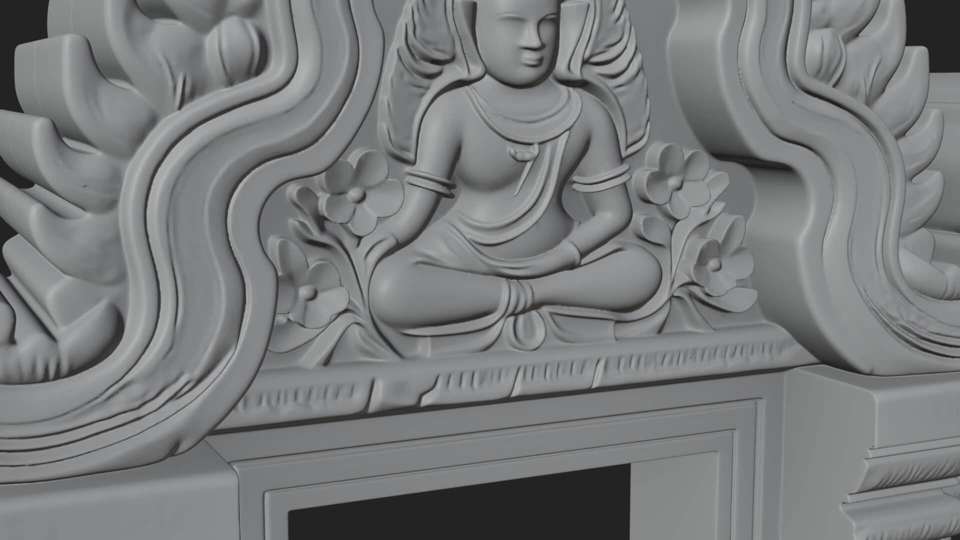 Khmer Carved Arch Design 7 3D Print Model 3D Model