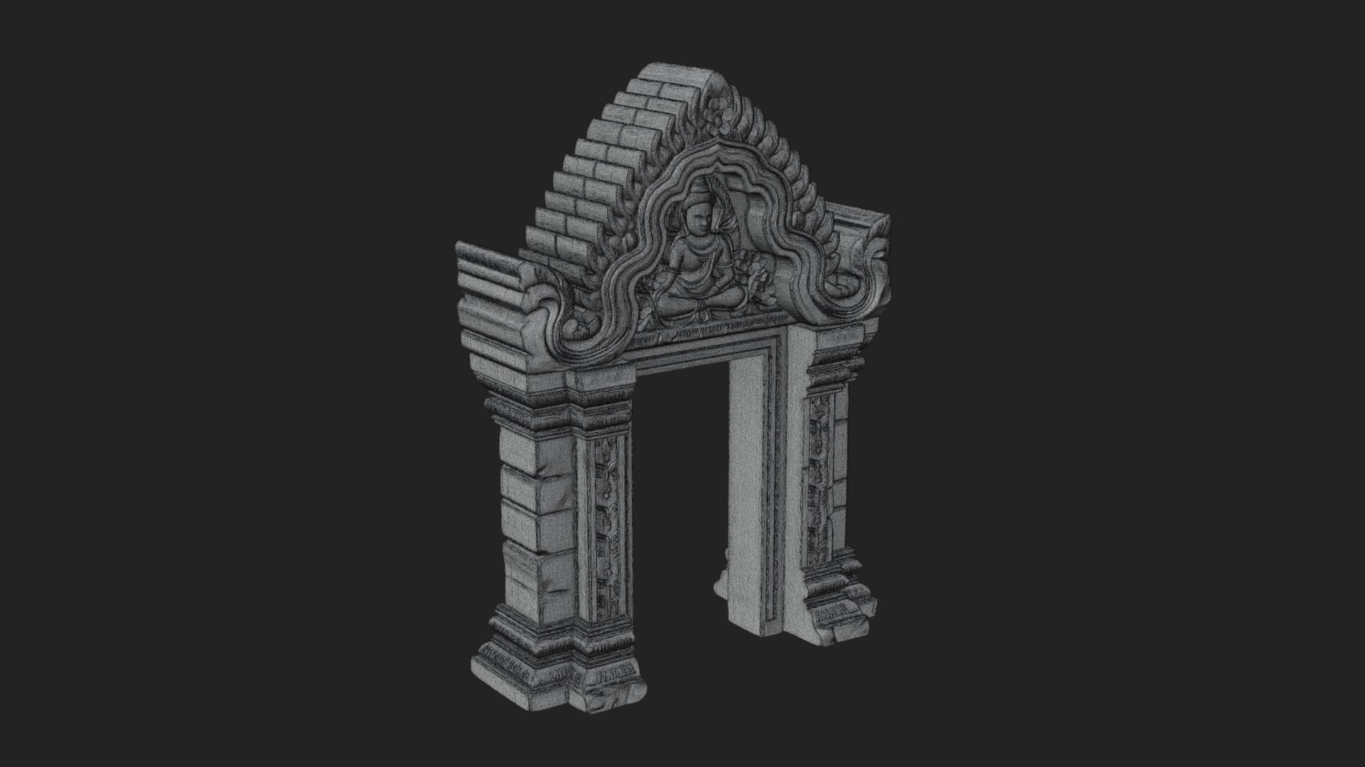 Khmer Carved Arch Design 7 3D Print Model 3D Model