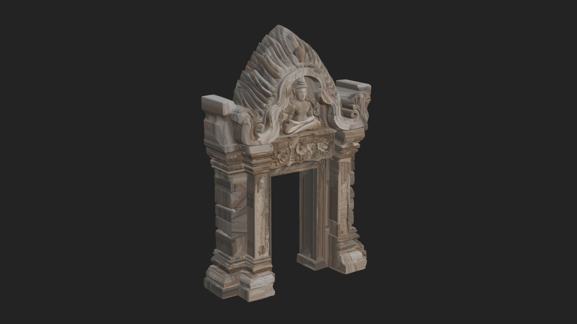 Khmer Carved Arch Design 8 3D Print Model 3D Model