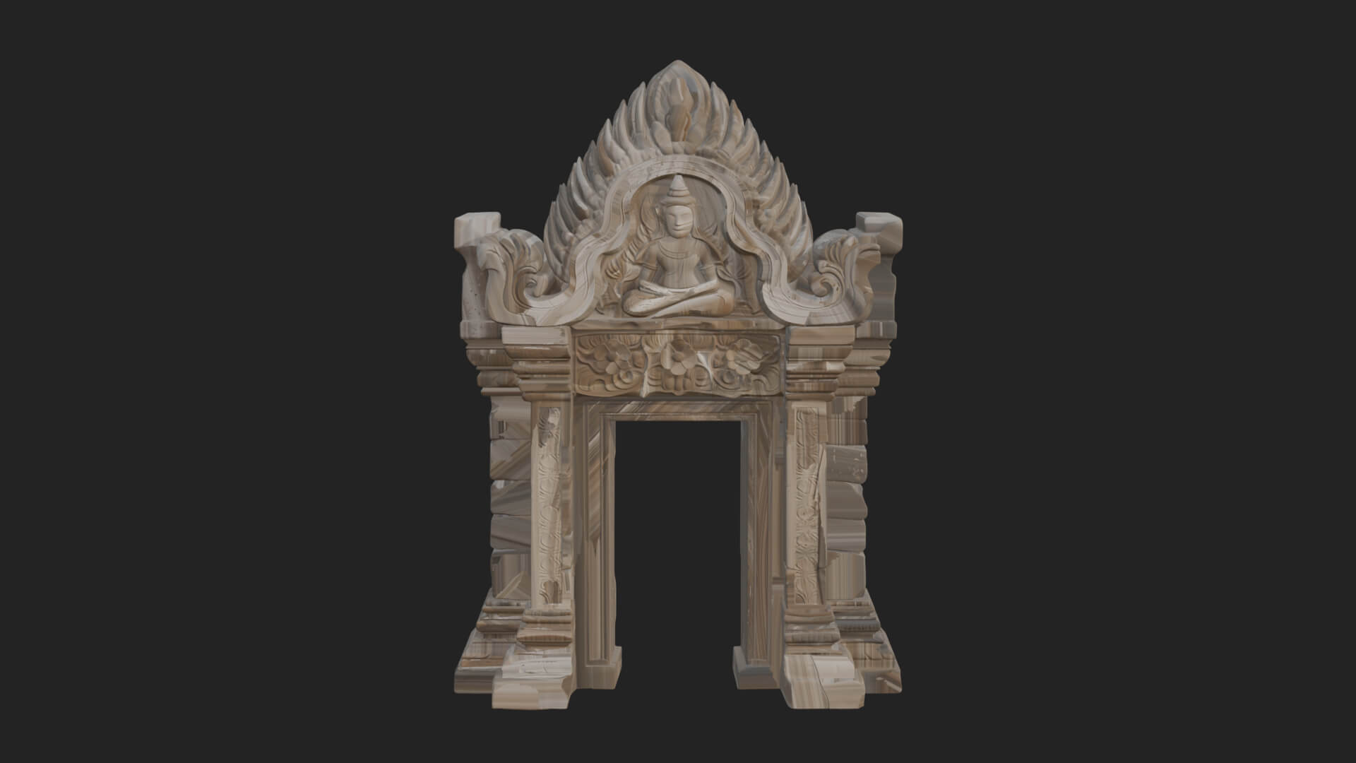 Khmer Carved Arch Design 8 3D Print Model 3D Model
