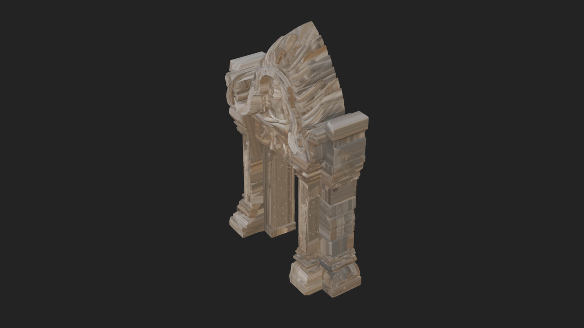 Khmer Carved Arch Design 8 3D Print Model 3D Model