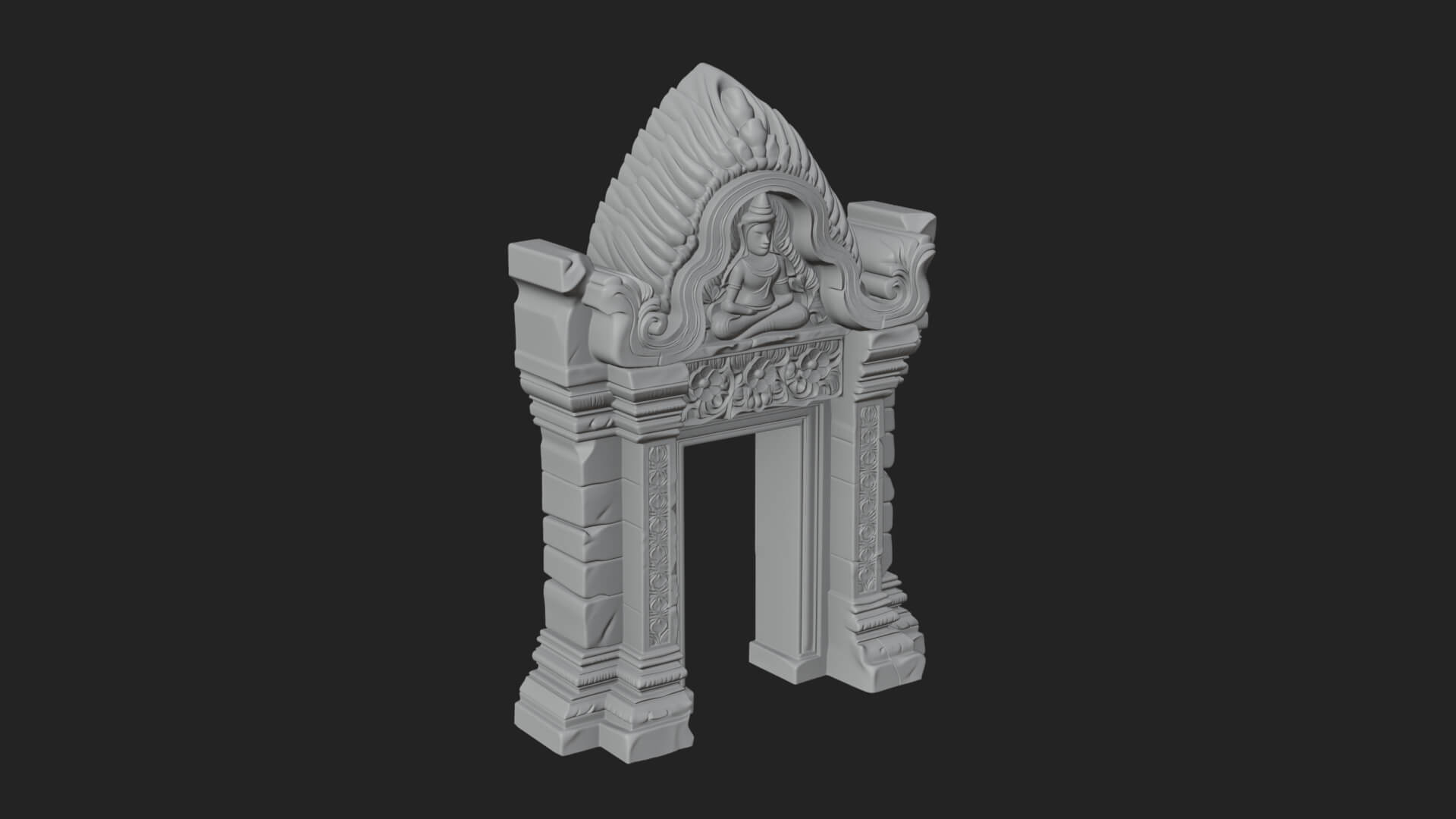 Khmer Carved Arch Design 8 3D Print Model 3D Model