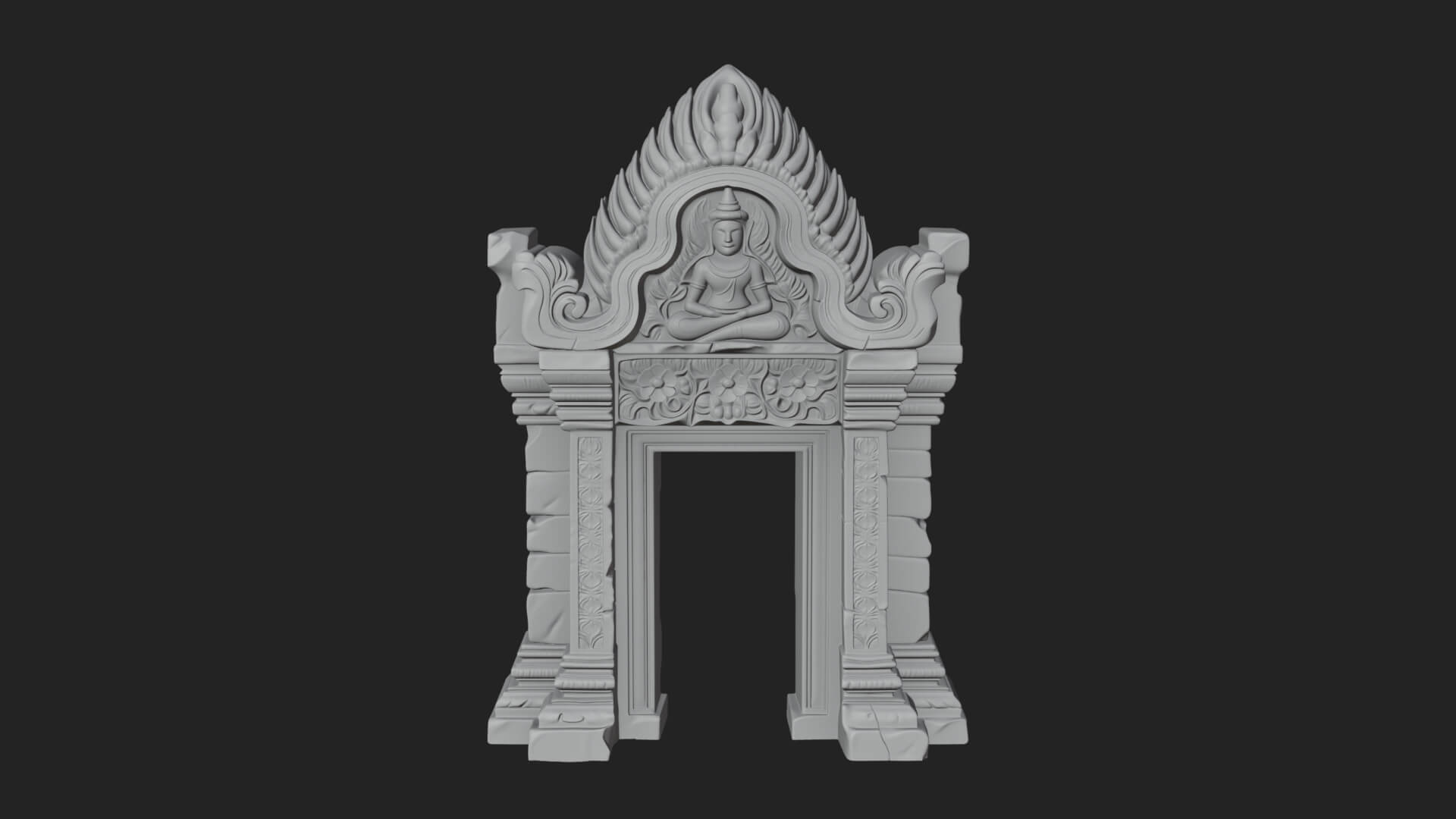 Khmer Carved Arch Design 8 3D Print Model 3D Model