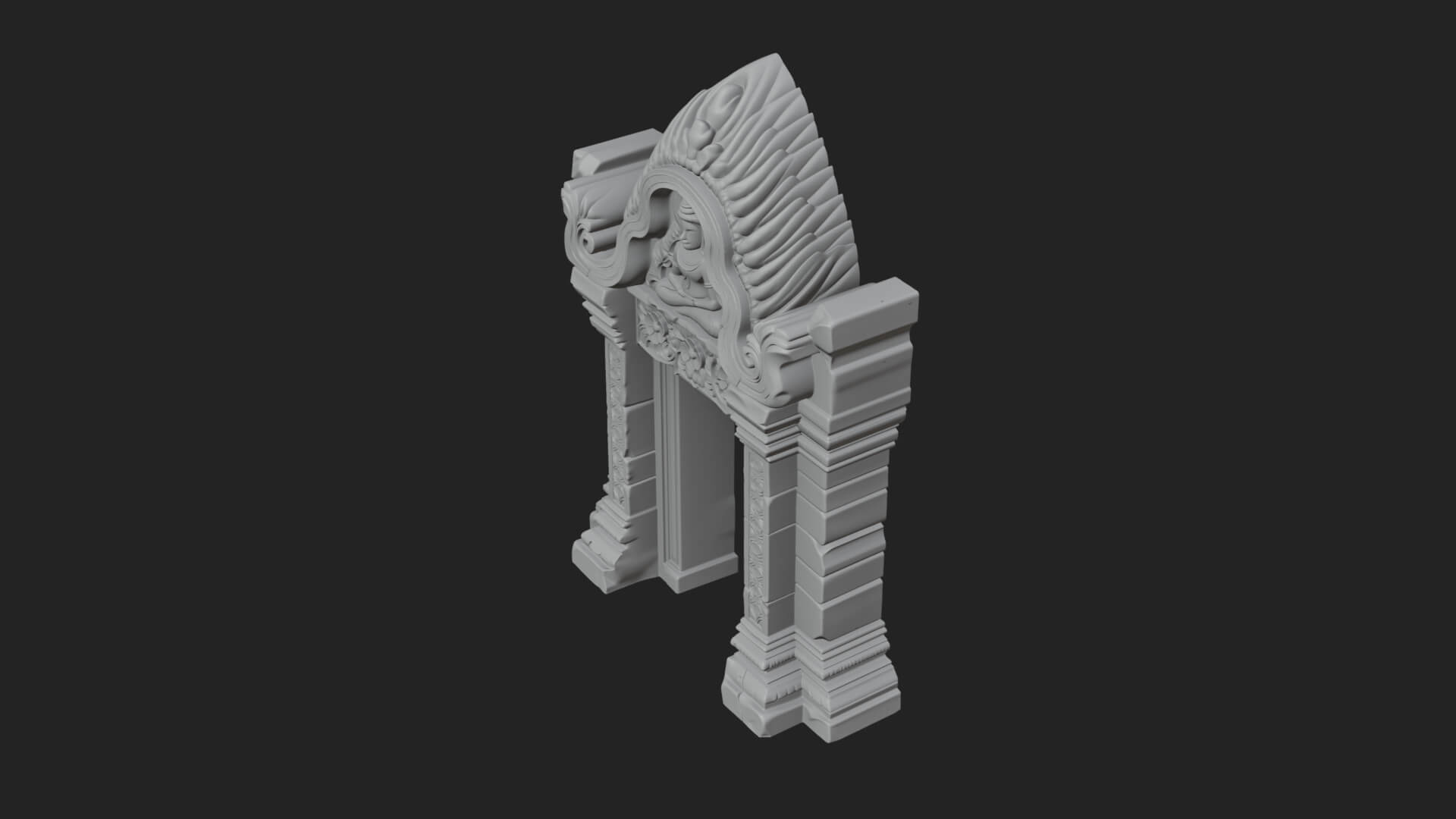 Khmer Carved Arch Design 8 3D Print Model 3D Model