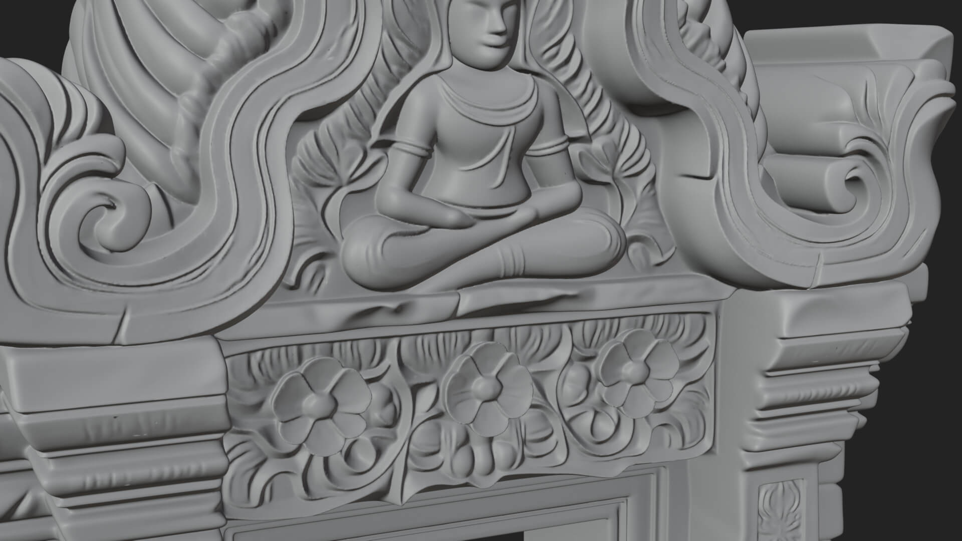 Khmer Carved Arch Design 8 3D Print Model 3D Model