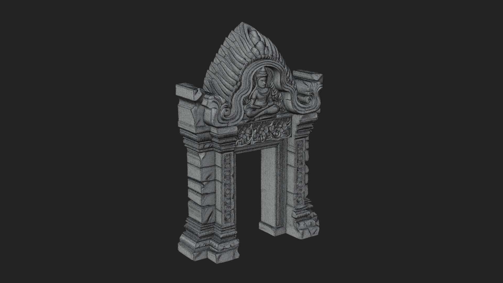 Khmer Carved Arch Design 8 3D Print Model 3D Model