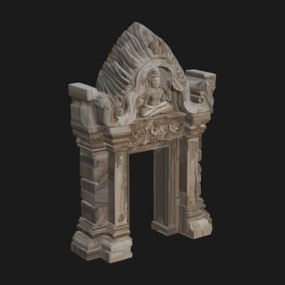 Khmer Carved Arch Design 8 3D Print Model