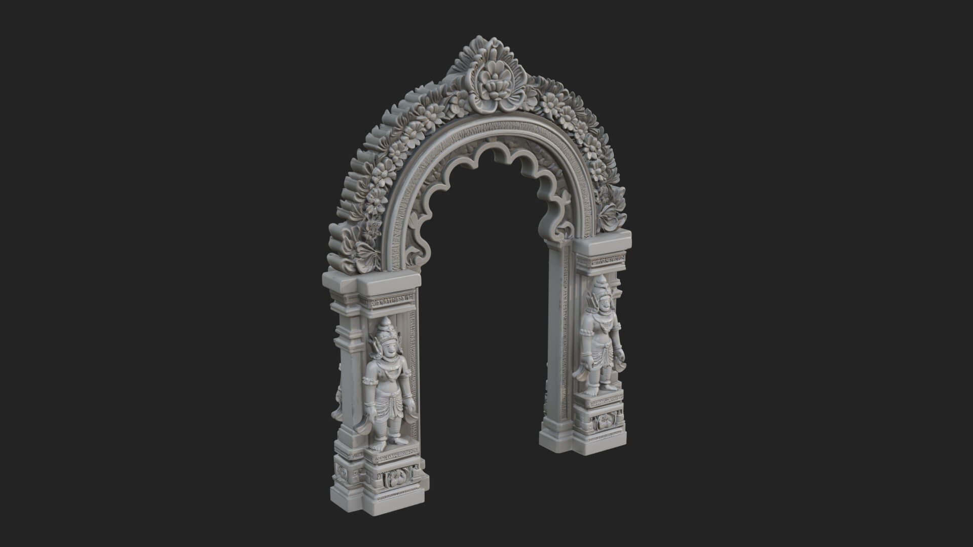 Khmer Carved Arch Design 9 3D Print Model 3D Model