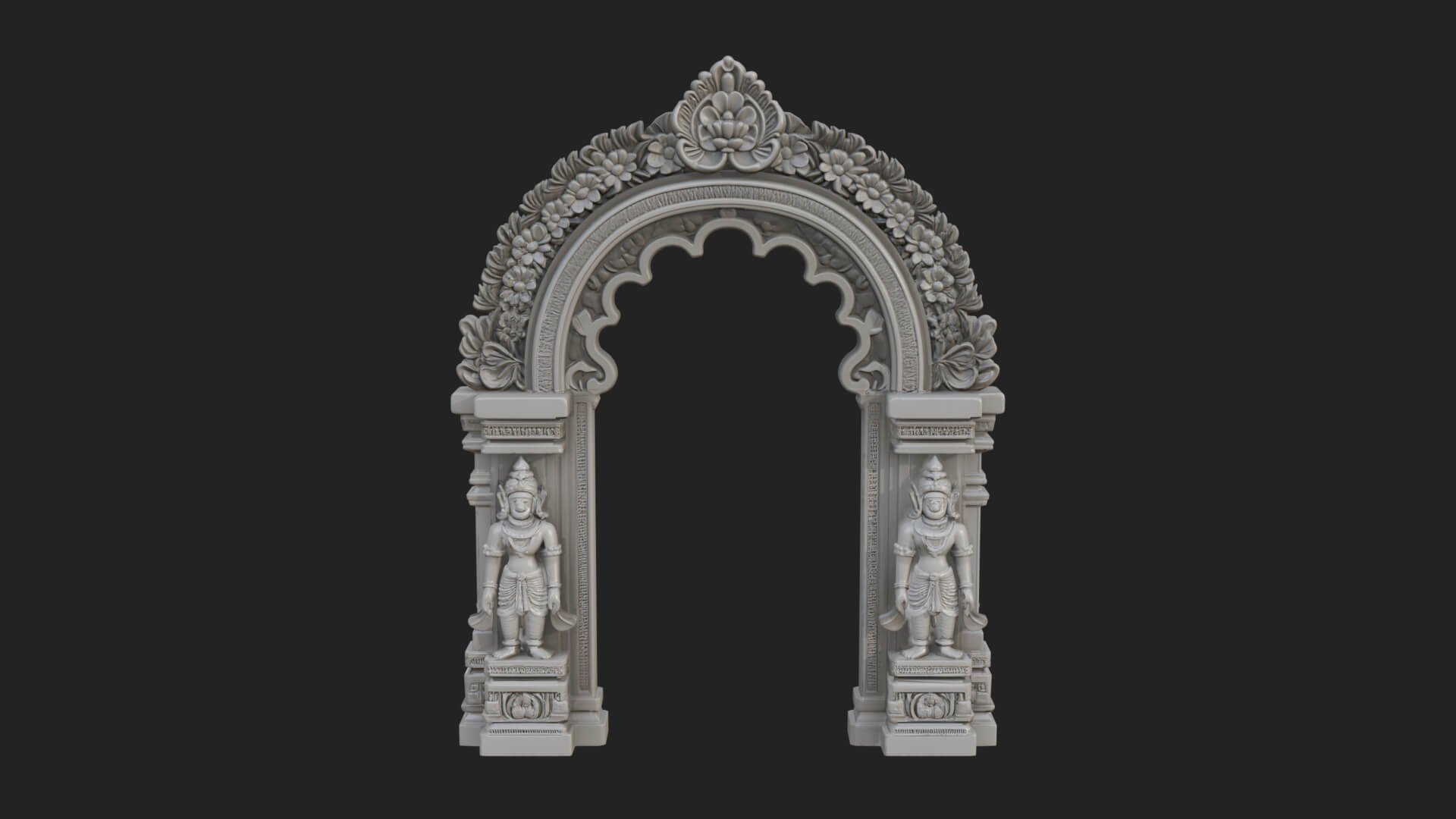 Khmer Carved Arch Design 9 3D Print Model 3D Model