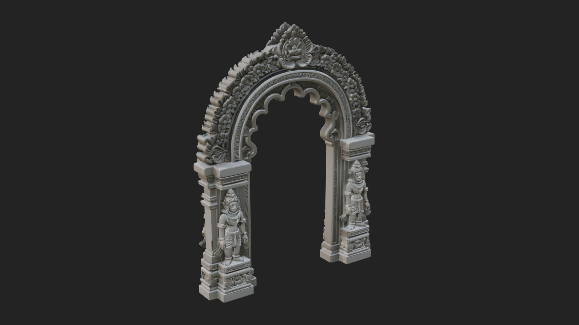 Khmer Carved Arch Design 9 3D Print Model 3D Model