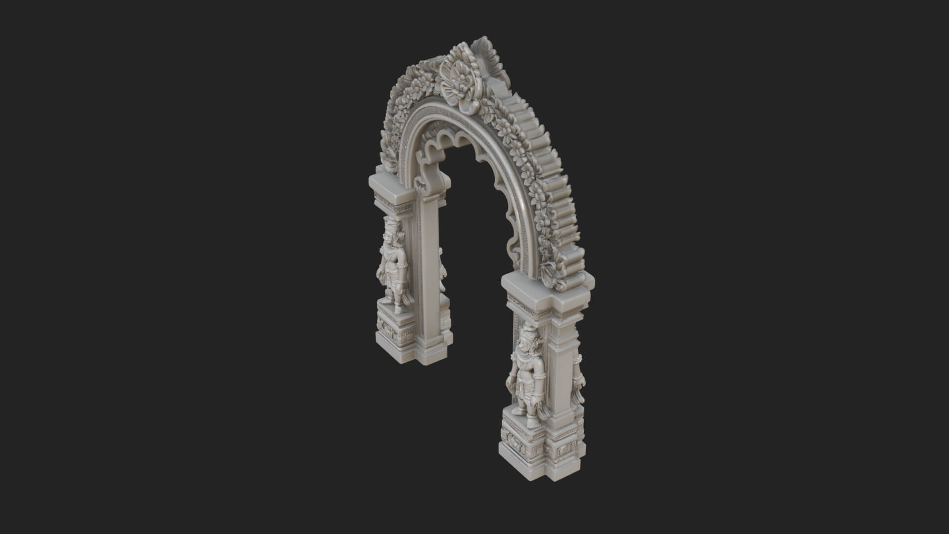 Khmer Carved Arch Design 9 3D Print Model 3D Model