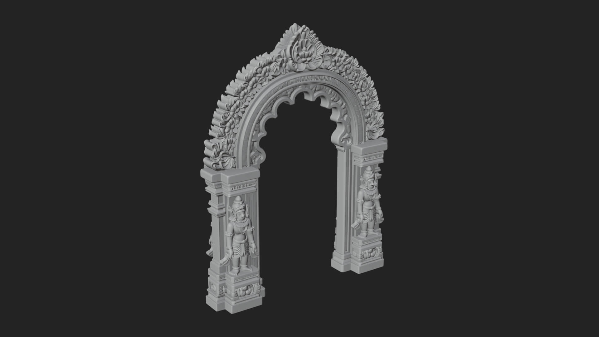 Khmer Carved Arch Design 9 3D Print Model 3D Model