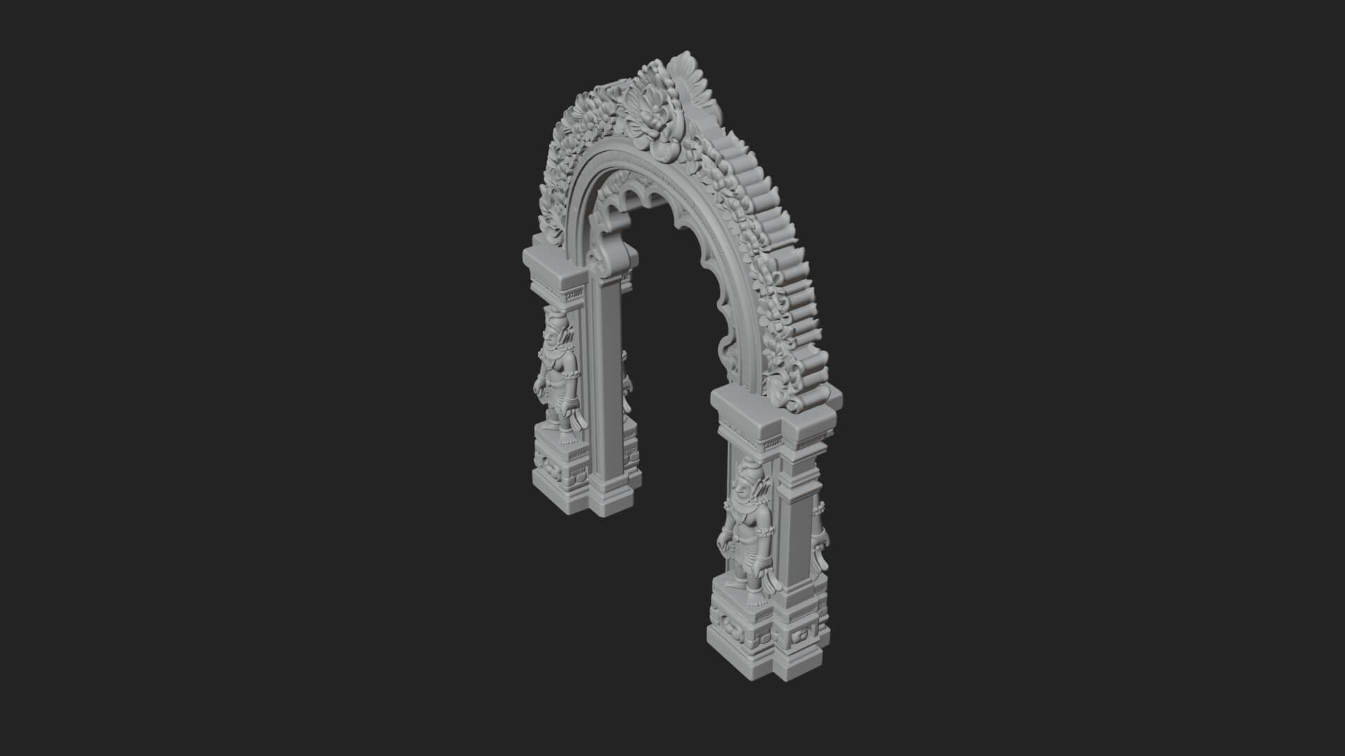 Khmer Carved Arch Design 9 3D Print Model 3D Model