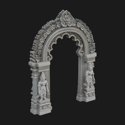 Khmer Carved Arch Design 9 3D Print Model
