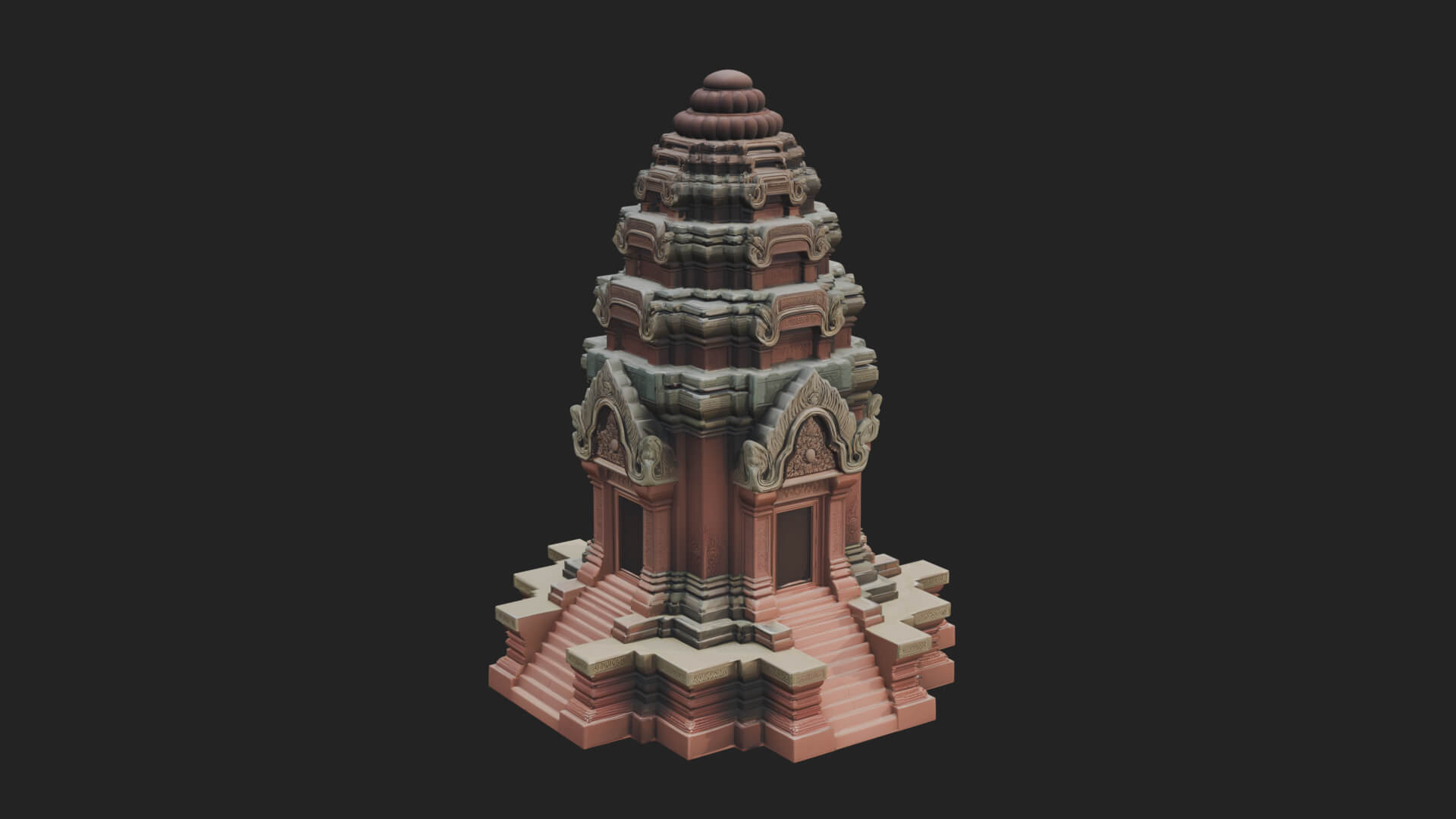 Khmer Prasat Temple Design 1 3D Print Model 3D Model