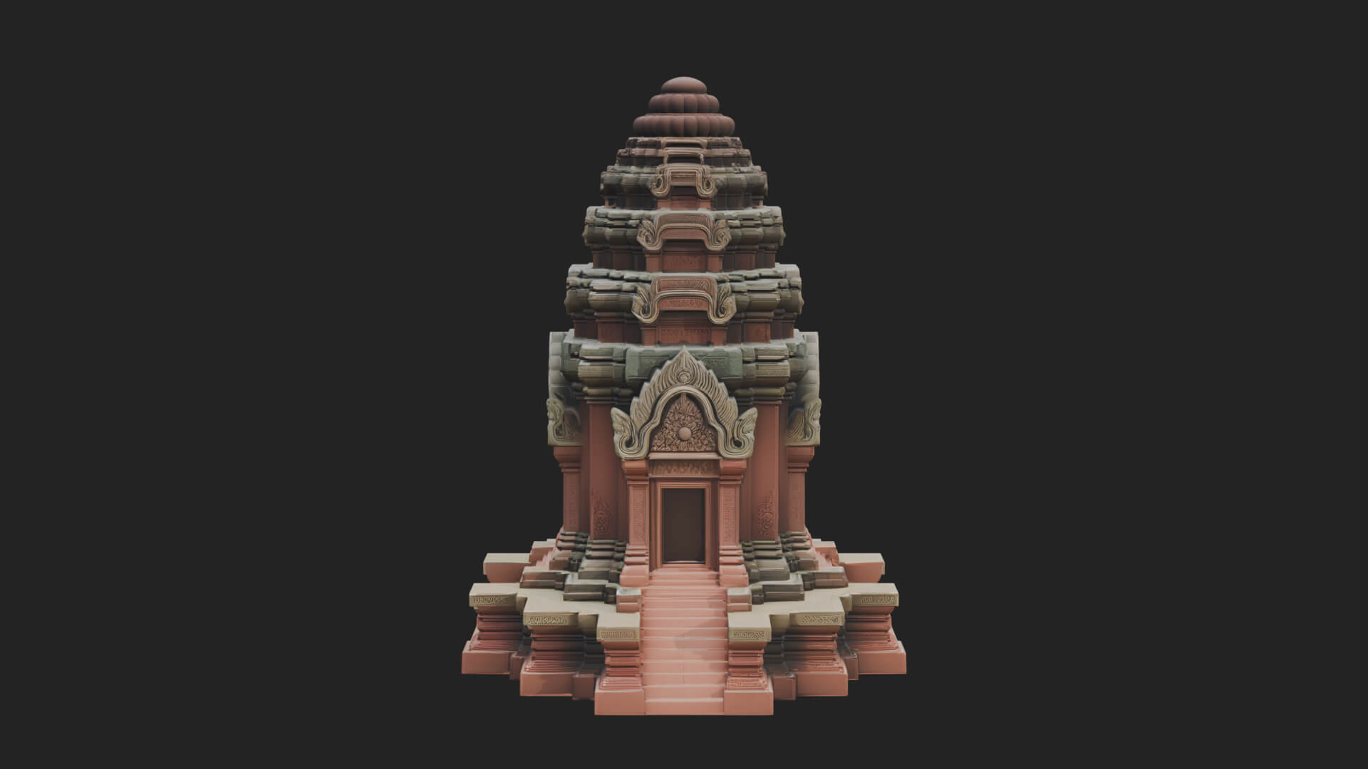 Khmer Prasat Temple Design 1 3D Print Model 3D Model